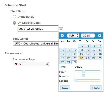 Select Required Date and Time