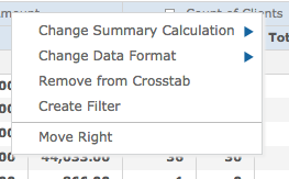 Right click column header