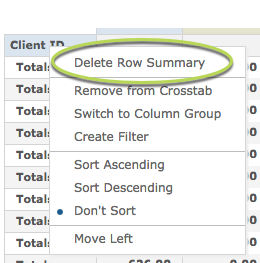 Delete Row Summary