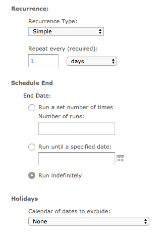 Simple Recurrence Settings