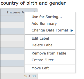 Right Click column 