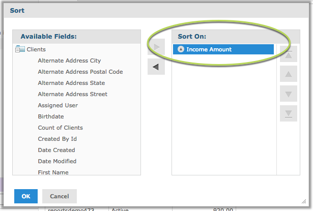 Table Sort option