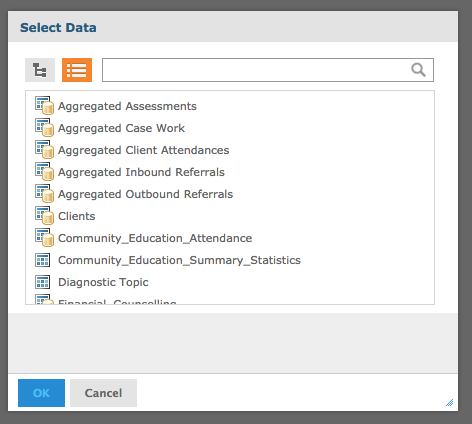 Ad Hoc View Data Chooser