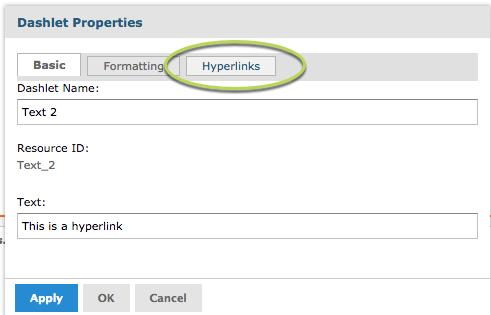 Select Hyperlinks tab